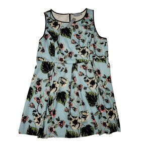 Harper & Ivy Botanical Remix Dress A Line Sleeveless Blue Black Pink Floral 24
